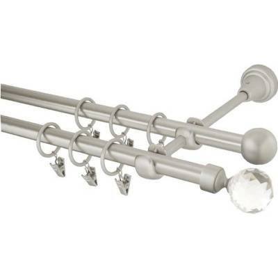 HEBR Garnýž Koule crystal chrom mat dvojitá 480 cm
