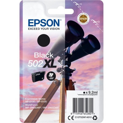 Epson 502XL глава и патрон за мастиленоструен принтер 1 броя Оригинал Висок (XL) добив Черен (C13T02W14010)