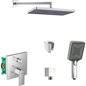 SANITINO - Душ гарнитура Hansgrohe със смесител и скрито тяло, аксесоари kielle, хром SANI21HKK011 (SANI21HKK011)