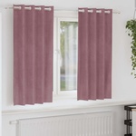 Pure Line Home Кадифени завеси в цвят античнорозово с метални халки, 2 бр. , 140 x 175 см