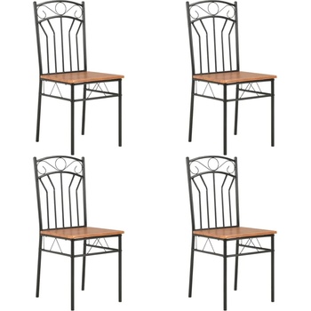 Image 1 of vidaXL Трапезни столове, 4 бр, кафяви, МДФ (281398)