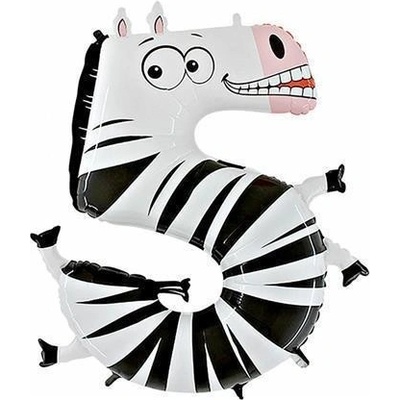 Grabo Nafukovací balónek zebra číslo 5 pro děti 102cm