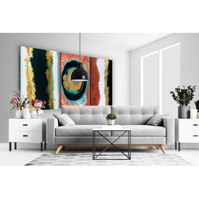 Divio Třídílný obraz na plátně zlato, vzor 41130 Velikost: 90x180 cm