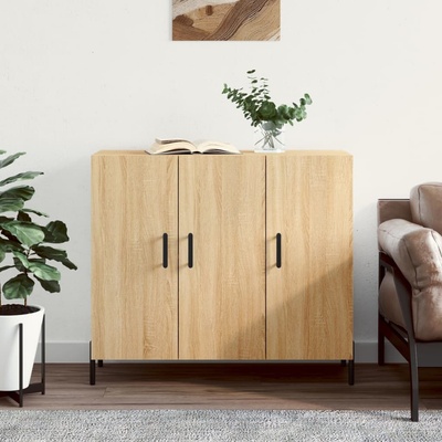 vidaXL Сайдборд, дъб сонома, 90x34x80 см, инженерно дърво (828119)