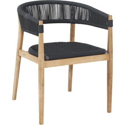 Micadoni Antracitově šedá zahradní židle Miara s výpletem