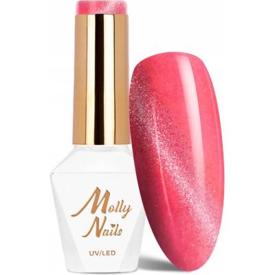 Hybridní lak na nehty MOLLYNAILS 8g Neon Flashy Cat Eye Č.172