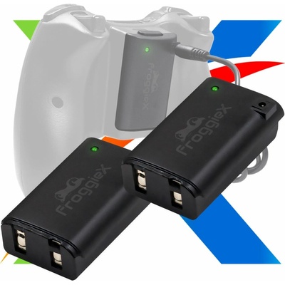 FroggieX Baterie pro ovladač Xbox 360 + napájecí kabel černá / 1200 mAh FX-X360-B1-B