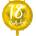 PartyDeco Фолиев балон - 18 броя (златен) 45 см