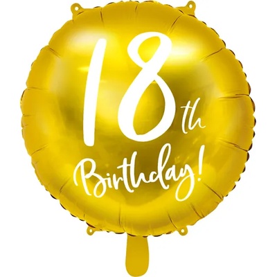 PartyDeco Фолиев балон - 18 броя (златен) 45 см