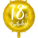 PartyDeco Фолиев балон - 18 броя (златен) 45 см