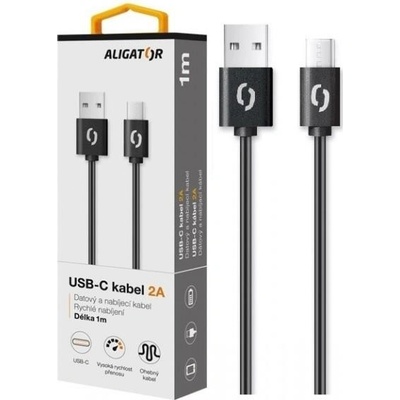 Aligator DAKA005 datový, 2A USB-C, 1m, černý