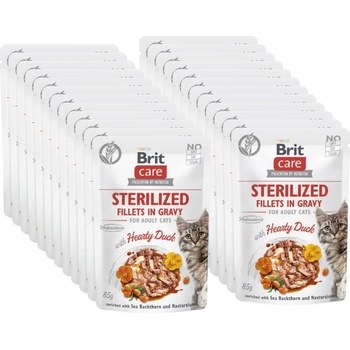 Brit CARE Филе от стерилизирана котка в сос с пилешко месо, обогатено с морски зърнастец и настурция 24x85г