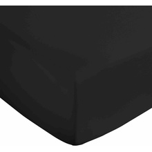 Bianca Čierna napínacia plachta z bavlneného saténu Cotton Sateen 135x190
