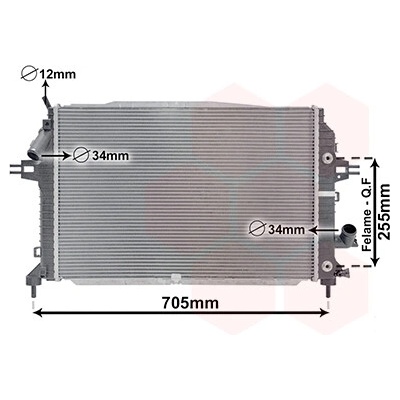 Chladič vody pro motor VAN WEZEL 37002460