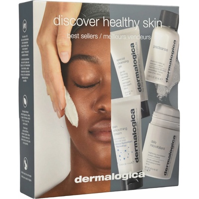 Dermalogica Discover Healthy Skin Set Vyživující krém 15 Ml Enzymatický Rýžový pudr 13 G mycí gel na obličej 15 Ml Lehký čisticí olej