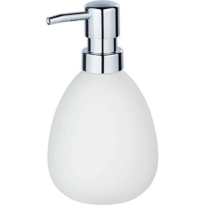 Дозатор за течен сапун Wenko - Polaris Mod, 390 ml, 9.5 х 19.2 х 9 cm, керамика, бял мат (24011100)