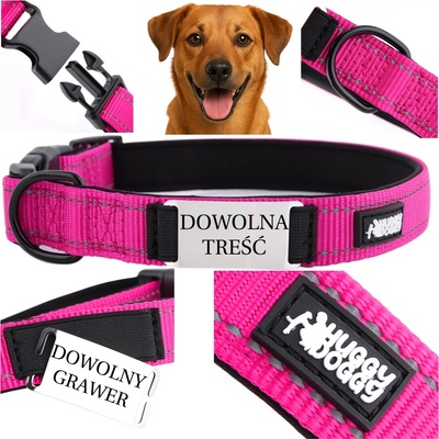 HUGGY DOGGY Obojek pro psy látkový s gravírováním