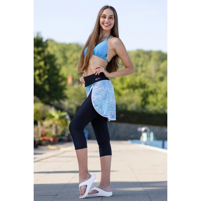 VFstyle Športové capri legíny so sukňou Tammy tyrkysové