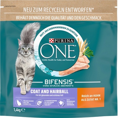 Purina ONE Coat & Hairball 3 x 1,4 kg
