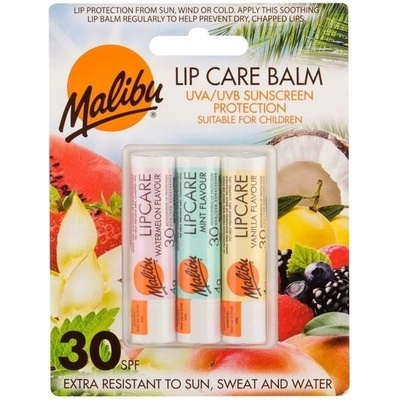 Malibu Lip Care Balm balzam na pery SPF30 3 x 5 g