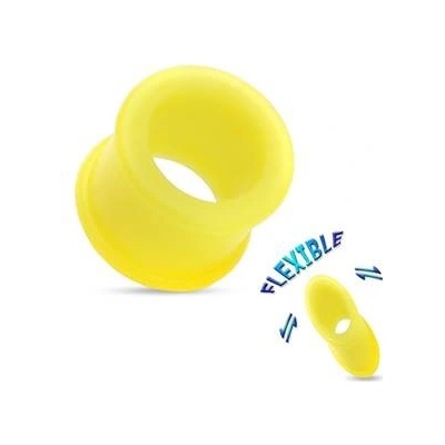 Šperky4U silikonový tunel do ucha žlutý TN01045-06