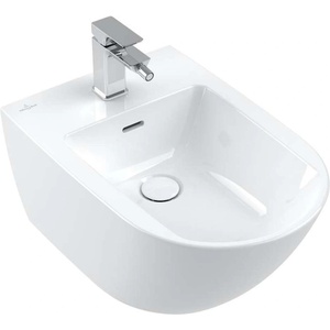 Villeroy & Boch Subway 3.0 - Окачено биде, 560x375 mm, с преливник, отвор за смесител, CeramicPlus, алпийско бяло 447000R1 (447000R1)
