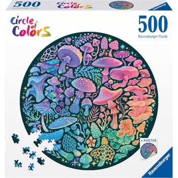 Ravensburger Кръгъл пъзел Ravensburger от 500 части - Гъби (12000822)