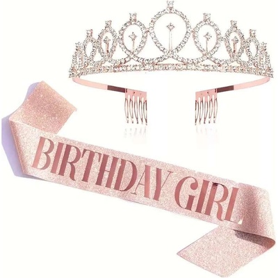 Sada Happy Girl - šerpa a korunka růžová (75)