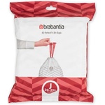 Brabantia Торбички за кош Brabantia PerfectFit NewIcon/Bo 650543, Размер J, 20-25 л, 40 броя, Бял (650543)
