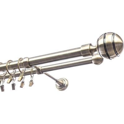 Garnyze-levneCZ Garnýže Koule Elegant dvouřadá mosaz komplet 25/16 mm 300 cm