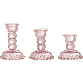 Bloomingville Свещници за класически или чаени свещи Delphia розови 3 бр (82061710)