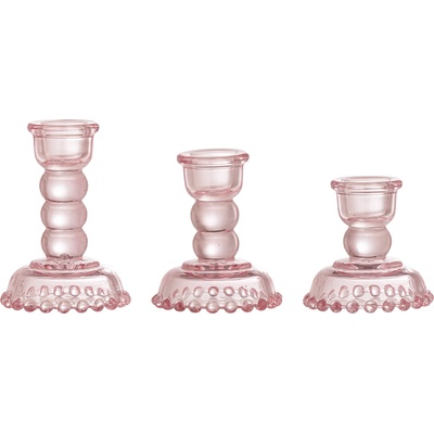 Bloomingville Свещници за класически или чаени свещи Delphia розови 3 бр (82061710)