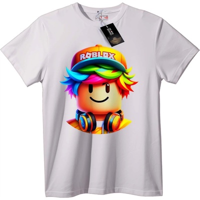 NOONEBRAND Тениска Roblox Дъгов Аватар - 2XL, White