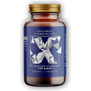 BrainMax Vitamin D3 & K2 D3 5000 IU K2 jako MK7 150 mcg 100 kapsúl
