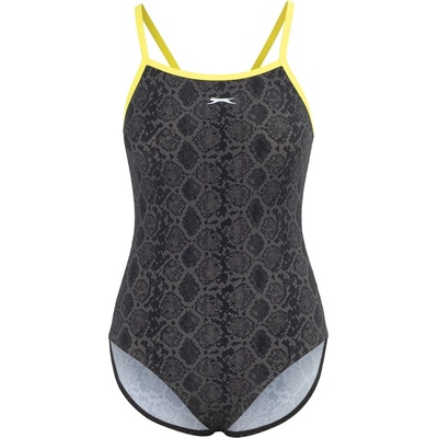 Slazenger Бански костюм Slazenger Women's Slaz All Over One Piece Swimsuit - Black/Green