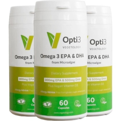Vegetology Opti3. Omega 3 EPA & DHA s Vitamínem D 60 kapslí