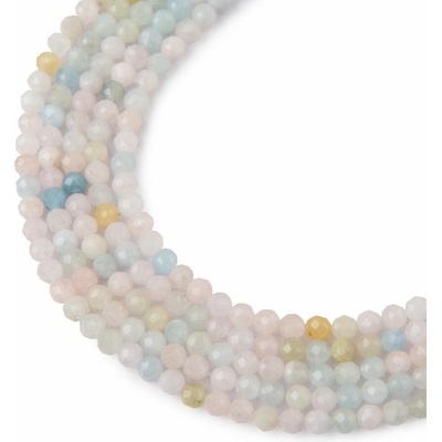 Koráliky z minerálu Morganit 3mm brúsené - 18 cm