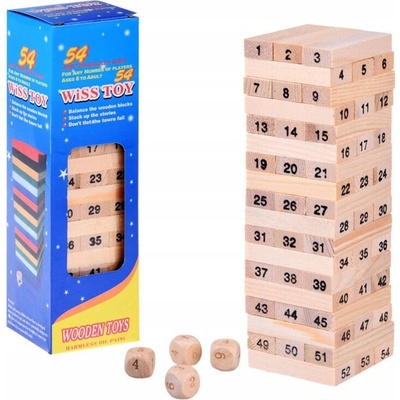 Veža Jenga drevená 19 cm
