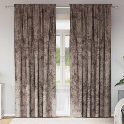 vidaXL Кадифени завеси С завеси 2 pcs Капучино 245 x 140 см Кадифе (4107706)