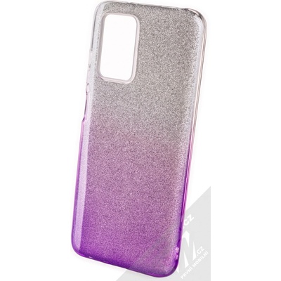 Pouzdro 1Mcz Shining Duo TPU třpytivé Xiaomi Redmi 10 stříbrné fialové