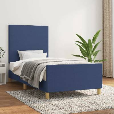 zahrada-XL 3124861 Rám postele bez matrací modrá textil