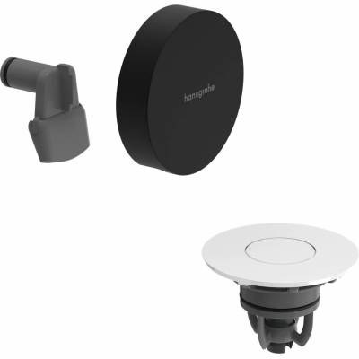 Hansgrohe Exafill Vonkajšie kryty vaňového sifónu, matná čierna/lesklá biela 58119670