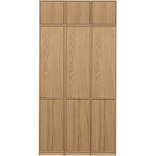 Modulárna knižnica v dekore duba v prírodnej farbe 120x243 cm