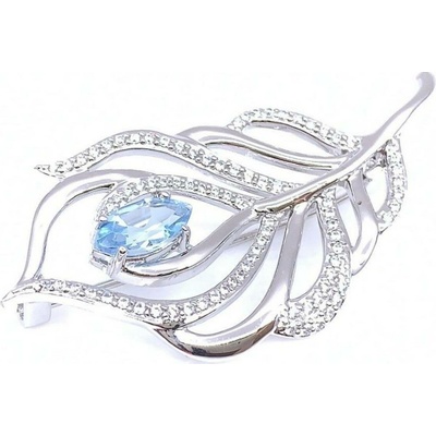 Šperky Jan Kos Jan Kos jewellery Stříbrná brož se Sky Blue Topaz MHT 3261 S