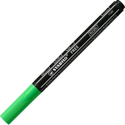 Stabilo Free Acrylic T100 kulatý hrot 1-2 mm listově zelený 453076
