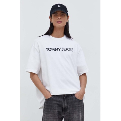 Tommy Jeans Памучна тениска Tommy Jeans в бяло с принт DM0DM18267 (DM0DM18267)