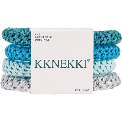 KKNEKKI Gumička do vlasů Kknekki no. 64 – set 4 ks, modrá barva, textil – Zboží Dáma