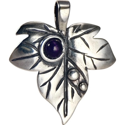 Drakkaria LIST BŘEČŤAN stříbrný přívěsek s ametystem P3511