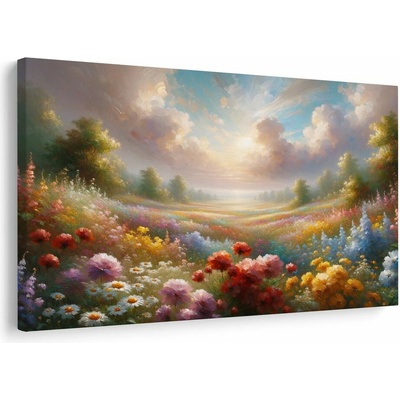 Obraz romantické květinové pole - 90x60