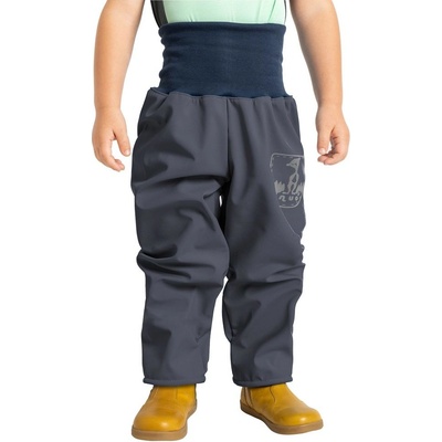 unuo Batolecí softshellové kalhoty s fleecem Antracitové reflexní obrázek Evžen Softshell toodler trousers
